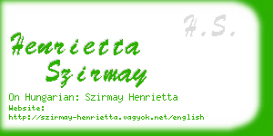 henrietta szirmay business card